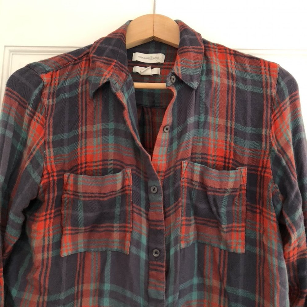 Treasure & Bond Relaxed Flannel Shirt -S